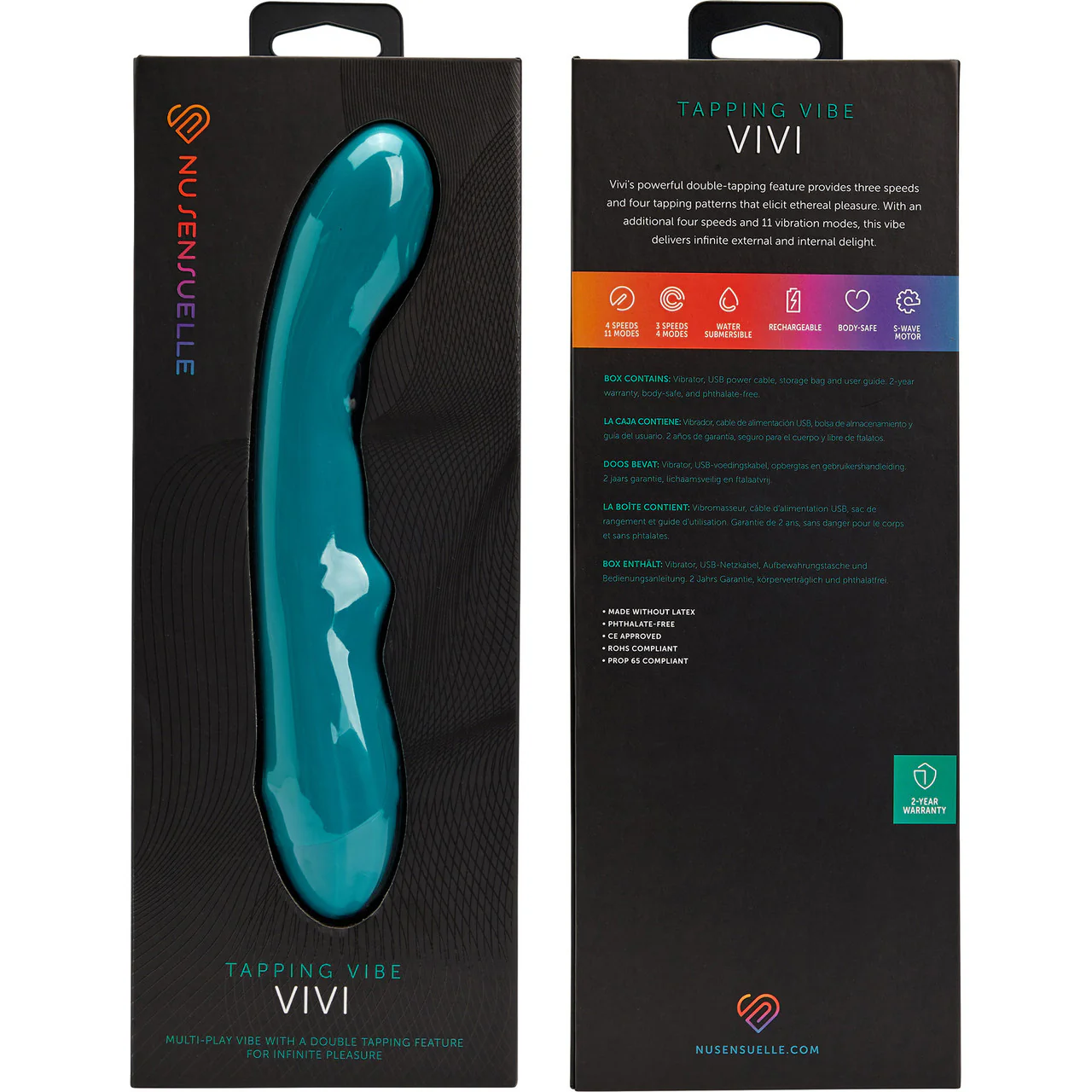 Vivi Tapping Vibe Rechargeable Silicone Double G-Spot Vibrator By Nu Sensuelle - Emerald Green - Image 6