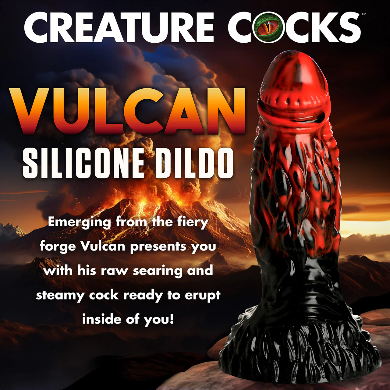 Vulcan 8.75" Silicone Suction Cup Dildo With Balls By Creature Cocks - Image 8