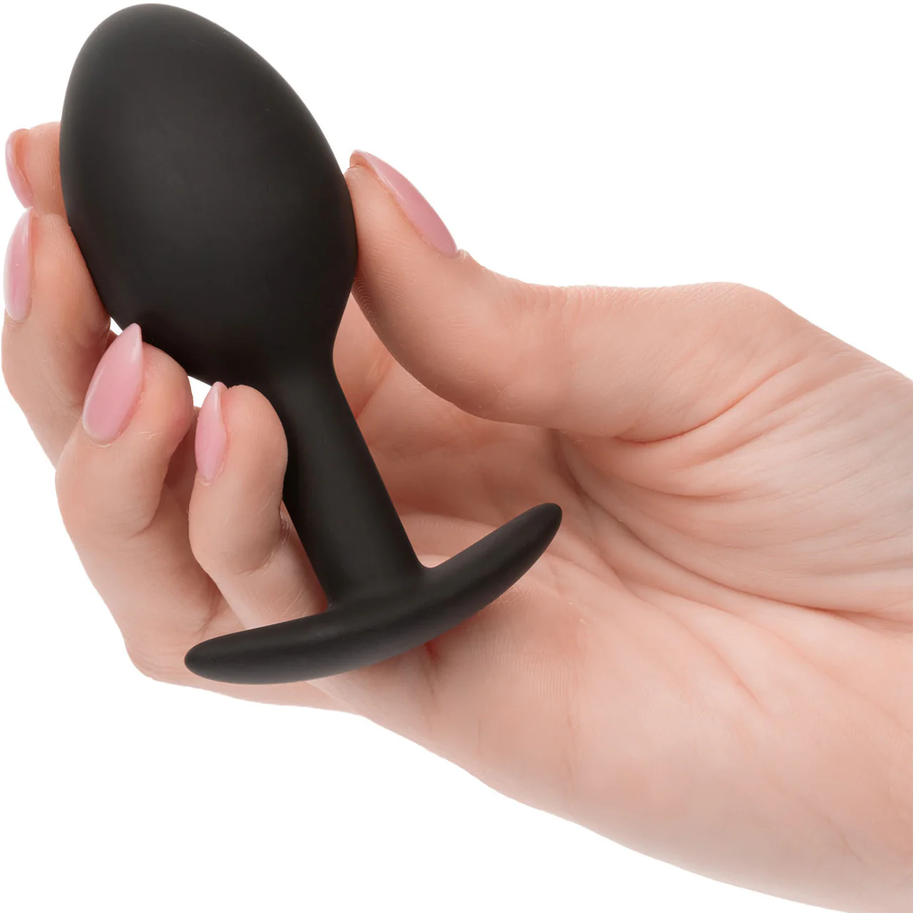 Weighted Silicone Butt Plug By CalExotics - Black - Image 2