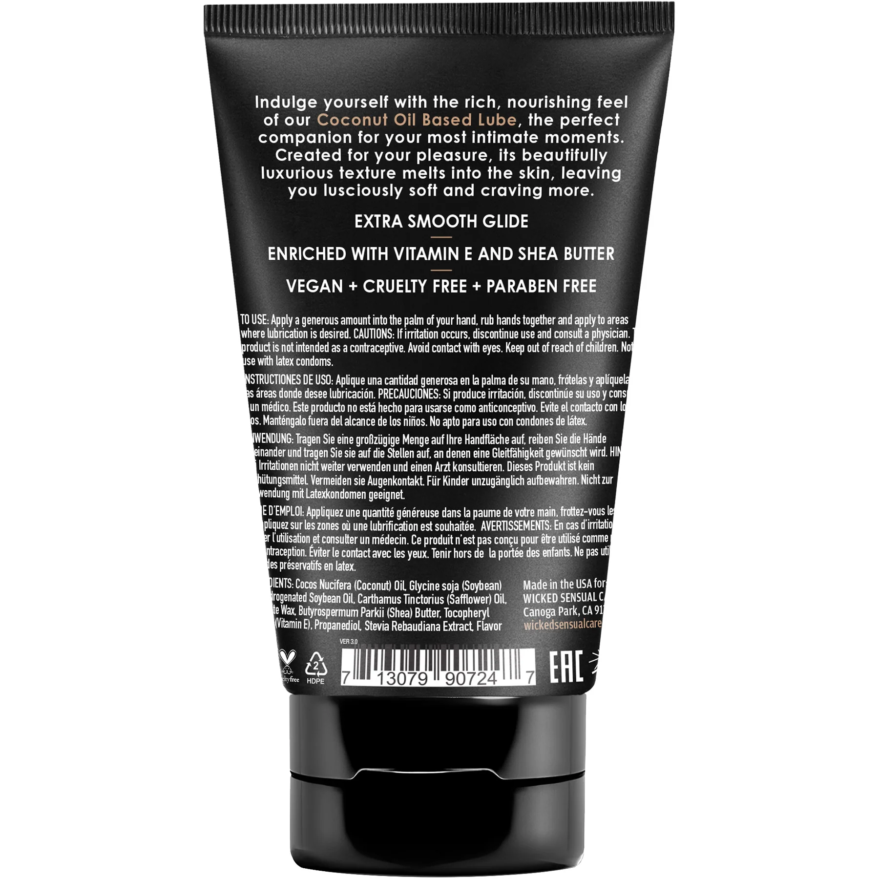 Wicked Sensual Coconut Oil Based Intimate Lubricant 4 oz - Image 2