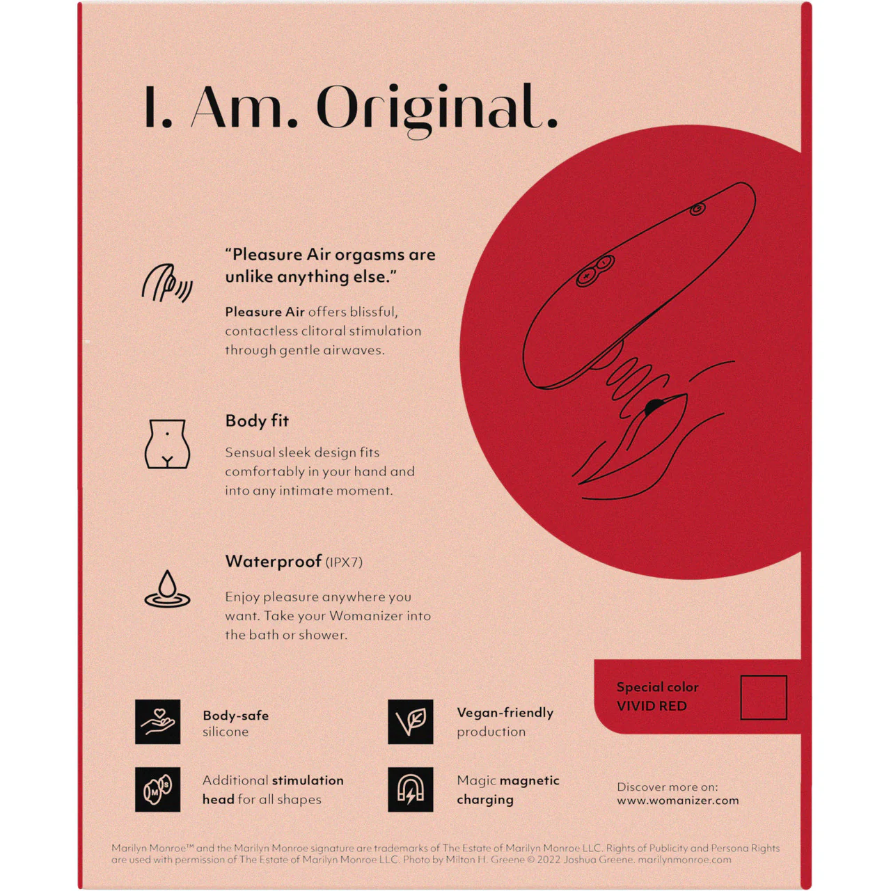Womanizer Marilyn Monroe Special Edition Pleasure Air Clitoral Stimulator - Vivid Red - Image 13